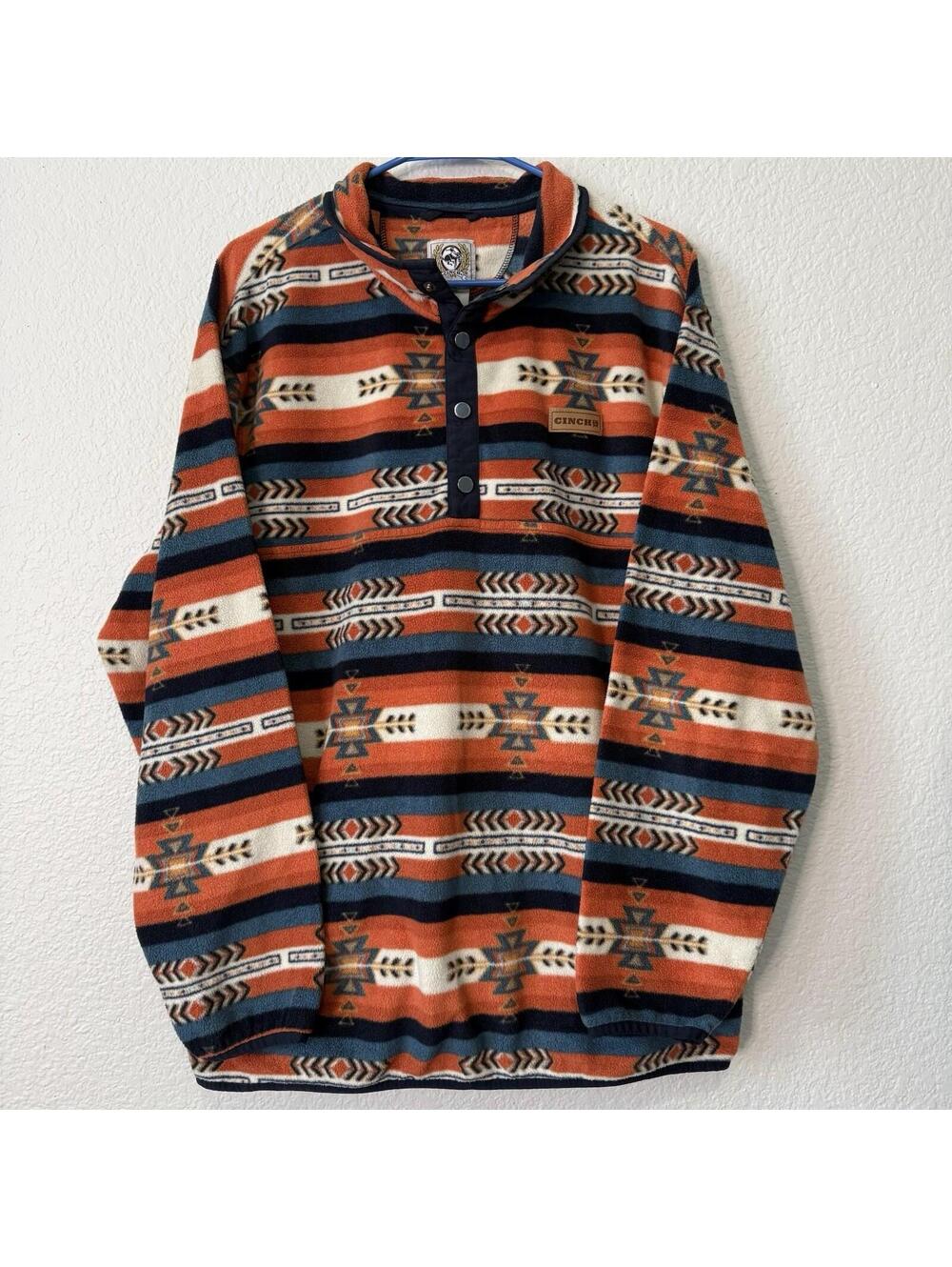 Cinch Southwestern Fleece Pullover Men’s L Aztec Snap Western Jacket